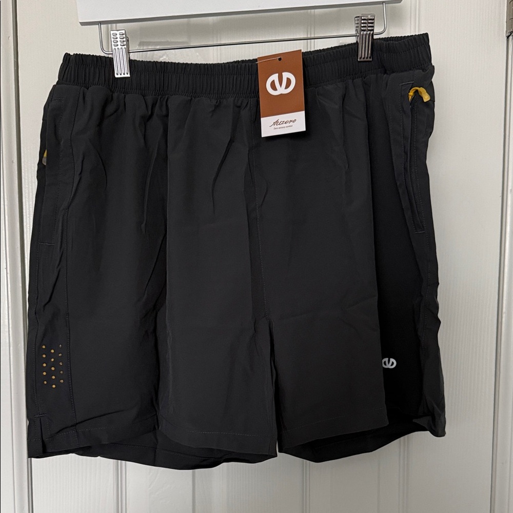 ALLZERO Women's 2X Gray 5in Running Shorts Quick Dry Zip Pockets NWT